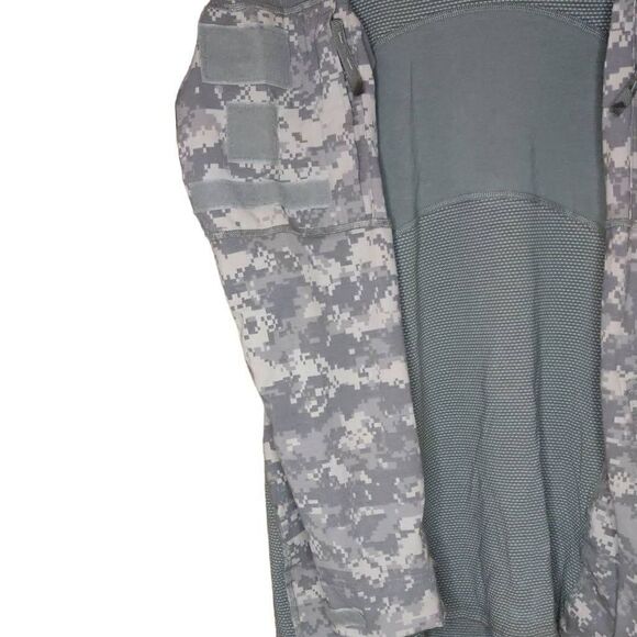 Massif Men’s Camo Flame Resistant Long Sleeve Army Combat Shirt Green XL - Picture 3 of 15